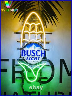 Busch Light Beer Ear Of Corn 20x12 HD Vivid Light Lamp Neon Sign US Stock