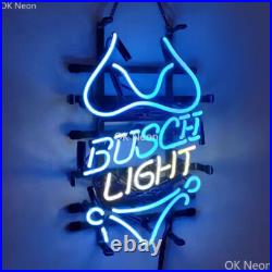 Busch Light Bikini Sexy Real Glass Neon Sign Beer Bar Pub Club Home Wall Decor