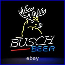 Busch Light Deer 17x14 Light Lamp Neon Sign Beer Bar Real Glass Store Decor