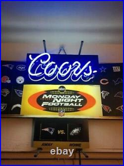 COORS Beer Neon Sign abc Monday Night Football all AFC / NFC teams vintage rare