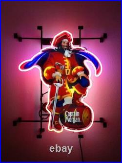 Captain Morgan original spiced Rum Neon Light Sign 17x14 Bar Man Cave Glass
