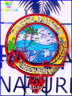 Castle Danger Brewery Beer 20x16 Neon Light Sign Lamp With HD Vivid Printing