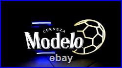 Cerveza Modelo Beer Soccer 25 X 15 in LED Neon Sign Light Lamp