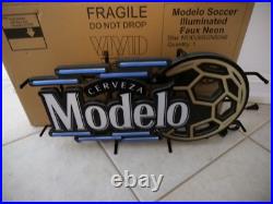 Cerveza Modelo Beer Soccer 25 X 15 in LED Neon Sign Light Lamp