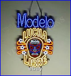 Cerveza Modelo Lucha Libre Beer 30 Vivid LED Neon Sign Light Lamp With Dimmer