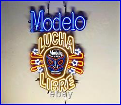 Cerveza Modelo Lucha Libre Beer 30 Vivid LED Neon Sign Light Lamp With Dimmer