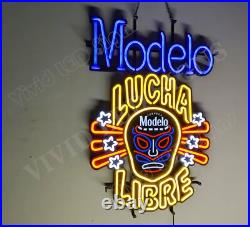 Cerveza Modelo Lucha Libre Beer 30 Vivid LED Neon Sign Light Lamp With Dimmer