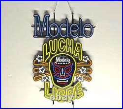 Cerveza Modelo Lucha Libre Beer 30 Vivid LED Neon Sign Light Lamp With Dimmer