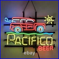 Cerveza Pacifico Beer Woody Sun Cerveza 20x16 Neon Light Sign Lamp Bar Decor