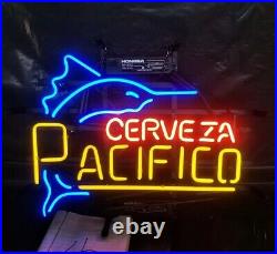 Cerveza Pacifico Swordfish Beer 17x14 Neon Sign Light Lamp Bar Pub Real Glass