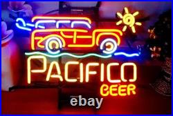 Cerveza Pacifico Wagon Woody Beer Sun 20x16 Neon Sign Light Lamp Artwork Glass Cerveza Pacifico Wagon Woody Beer Sun 20x16 Neon Sign Light Lamp Artwork Glass