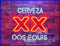 Cerveza XX Dos Equis Neon Light Sign 17x14 Beer Bar Real Glass Lamp Decor