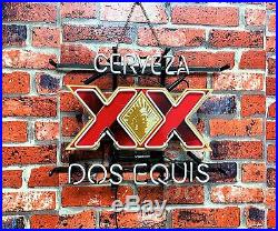 Cerveza XX Dos Equis Neon Light Sign 20x16 Beer Bar Real Glass Lamp Decor