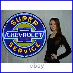 Chevrolet Service Super Service Car Garage Beer Neon Sign In Steel Can 36 x 36