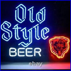 Chicago Bears Old Style Beer 20x16 Neon Sign Bar Lamp Light Bar Decor Man Cave Chicago Bears Old Style Beer 20x16 Neon Sign Bar Lamp Light Bar Decor Man Cave
