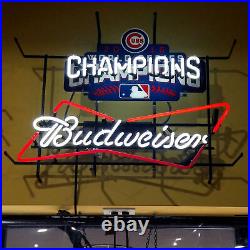 Chicago Cubs 2016 World Series Beer 24x20 Neon Light Sign Lamp Wall Decor Bar