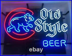 Chicago Cubs Old Style Beer 24x20 Neon Light Sign Lamp Wall Decor Bar