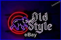 Chicago Cubs Old Style Walking Bear Logo Neon Sign Beer Bar Light Free Shipping