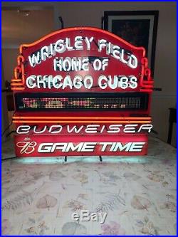 Chicago Cubs Wrigley Field Marquee Neon Motion LED Beer Sign Light Budweiser Bud