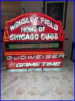 Chicago Cubs Wrigley Field Marquee Neon Motion LED Beer Sign Light Budweiser Bud