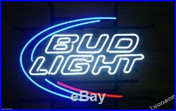 Classical BUD LIGHT BUDWEISER Beer Bar Pub Real Glass Neon Light Sign FREE SHIP