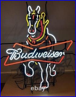 Clydesdale Horse Beer Bowtie 24x20 Neon Sign Lamp Light Gift Show Glass NM