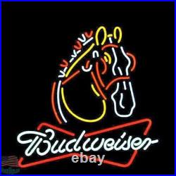 Clydesdale Horse Beer Neon Sign 20x16 Lamp Man Cave Bar Pub Artwork Bowtie