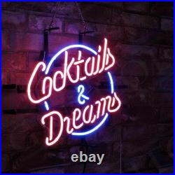 Cocktails & DreamsBeer Bar Bistro Neon Sign Light Party Club 17x 14