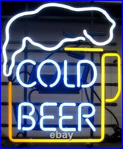 Cold Beer Mug Neon Light Sign 20x16 Lamp Glass Decor Wall Space Bar Hanging