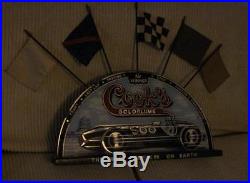 Cooks Beer 1940's Indy 500 race sign reverse paint glass no porcelain or neon