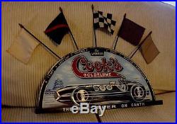 Cooks Beer 1940's Indy 500 race sign reverse paint glass no porcelain or neon