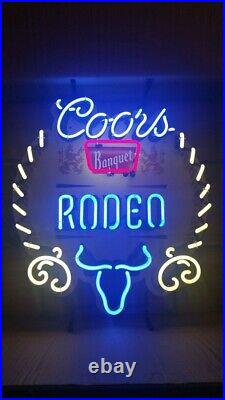 Coors Banquet Rodeo Beer 24x20 Neon Sign Lamp With HD Vivid Printing