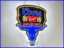 Coors Light Beer Cowboy Rodeo Bull Rider Boot 16 Vivid LED Sign Neon Lamp Bar