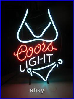 Coors Light Bikini Neon Light Sign 20x16 Lamp Beer Wall Decor Bar Wall Decor