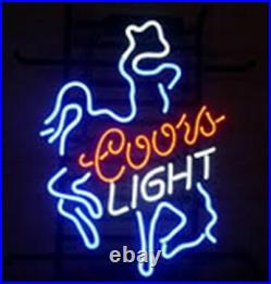 Coors Light Cowboy Horse Neon Sign Lamp Light Beer Bar With Dimmer