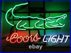 Coors Light Crocodile Aligator 20x16 Neon Sign Bar Lamp Beer Light Man Cave