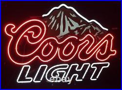 Coors Light Mountain Beer 17x14 Neon Light Sign Lamp Bar Windows Wall Decor