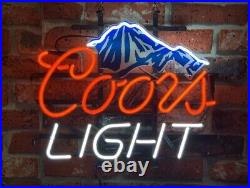 Coors Light Mountain Beer 20x16 Neon Sign Bar Real Glass Pub Club Decor Night