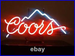 Coors Light Mountain Neon Lamp Sign 17x14 Beer Bar Lighting Real Glass Decor