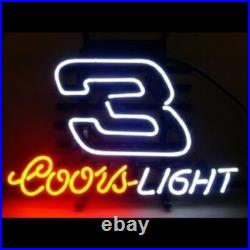 Coors Light Nascar 3 Racing Beer 20x16 Neon Sign Bar Real Glass Light Club