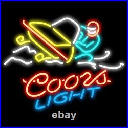 Coors Light Snowmobile Neon Light Sign 20x16 Beer Lamp Bar Glass WallDecor