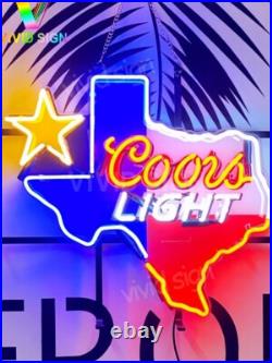 Coors Light Texas Lone Star Beer 20x16 Neon Sign Lamp With HD Vivid Printing