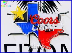 Coors Light Texas Lone Star Beer 20x16 Neon Sign Lamp With HD Vivid Printing