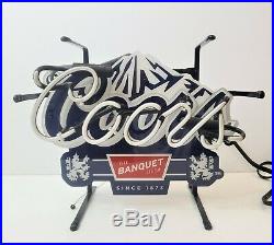 Coors Neon Lighted Sign The Banquet Beer Light 14 x 11