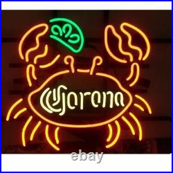 Corona Beer Crab Green Lime Seafood 20x16 Neon Light Sign Lamp Bar Wall Decor