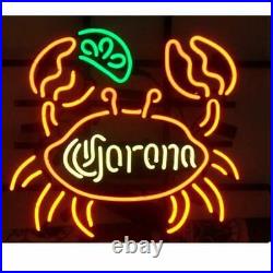 Corona Big Crab Lime Neon Light Sign 17x14 Beer Lamp Bar Artwork Wall Decor