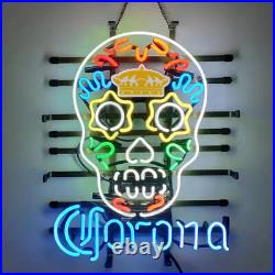 Corona Dia De Los Muertos Hanuted Skull 20x16 Neon Light Sign Lamp Beer Bar