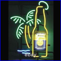 Corona Extra Beer Bottle Palm Tree 17x14 Neon Light Sign Lamp Bar Windows Wall