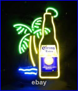 Corona Extra Beer Palm Tree Bottle 17x14 Neon Light Sign Lamp Wall Decor Bar