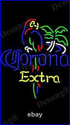 Corona Extra Beer Parrot Left Palm Tree LED 18 Neon Sign Light Lamp Wall Decor